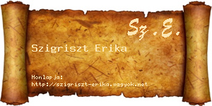 Szigriszt Erika névjegykártya